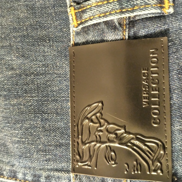 Versace collection men's , dark wash, zipper fly, regular fit - Picture 5 of 11